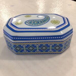 Vintage  Vera Bradley ceramic dish Capri blue paisley Andrea by Sadek